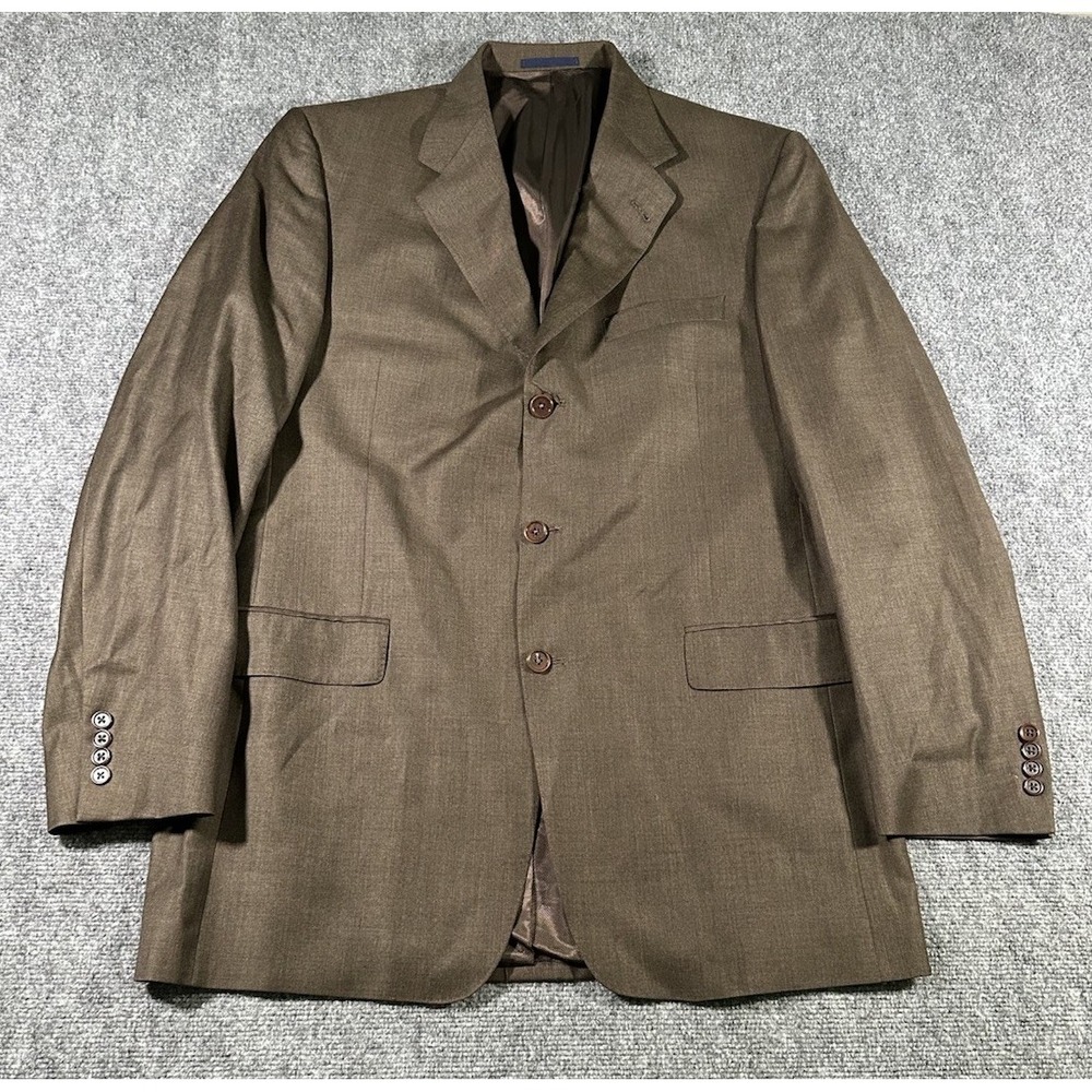 Cremieux X LORO PIANA Men's Brown Blazer Sz 42L 3 Button Lined Wool EUC